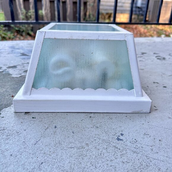 White Outdoor Flush Mount Light Fixture - Picture 9 of 16